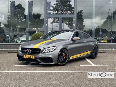 Mercedes-Benz C-Klasse coupé amg 63 s edition 1 v8 l panoramadak l memory l keramische l akrapovic uitlaat l 360 camera l burmester l distronic l l uniek l iwc klok l stoelverwarming l carbon spiegels l