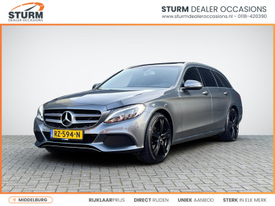 Mercedes-Benz C-Klasse estate 180 premium plus | panoramadak | leder | led koplampen | stoelverwarming | navigatie | camera | dodehoek | rijklaarprijs!