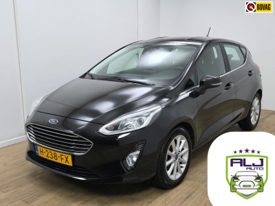 Ford Fiesta occasion 1.0 ecoboost titanium (luxe uitvoering) met carplay en cruisecontrol | tweedehands ford fiesta zwart | btw