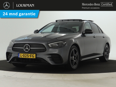 Mercedes-Benz E-Klasse 200 amg line | panoramadak | trekhaak | sfeerverlichting | burmester | inclusief 24 maanden mb certified garantie voor europa.