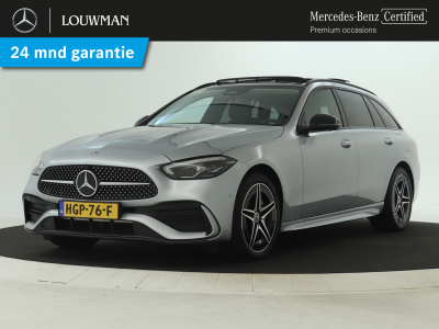 Mercedes-Benz C-Klasse estate 300 e amg plug-in hybride | amg line | night pakket | panorama schuif-kanteldak | trekhaak | inclusief 24 maanden mb certified garantie voor europa.