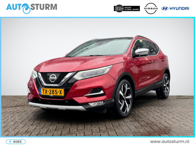 Nissan Qashqai 1.2 tekna + | panoramadak | nappa leder | bose audio | geheugenstoel | navigatie | 360° camera | stoelverwarming | rijklaarprijs!