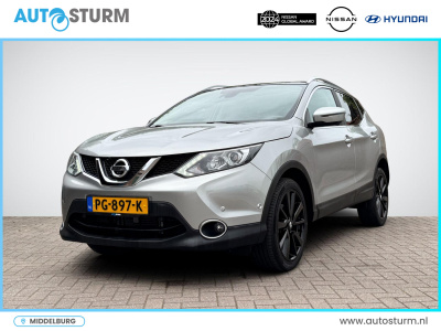 Nissan Qashqai 1.2 tekna automaat + lage km-stand! | panoramadak | navigatie | 360° camera | stoelverwarming | leder | led koplampen | rijklaarprijs!