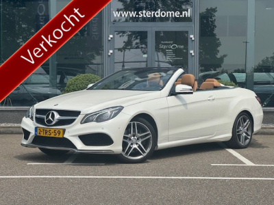 Mercedes-Benz E-Klasse cabrio 200 edition sport l aircap & airscarf l airconditioning l bruin- zwart leder l stoelverwarming l led intelligent light system l alarm 3 l afneembare trekhaak l navigatie l bluetooth telefonie l