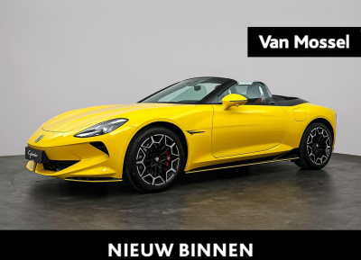 MG Cyberster mg trophy extended range 77kwh | showroommodel | 507 km bereik wltp  | zwarte kap | rood leder | inca yellow