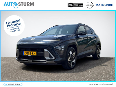 Hyundai Kona 1.6 gdi hev premium | two-tone lakkleur | stoelverwarming + -ventilatie | 360° camera | leder | navigatie | apple carplay/android auto | geheugenstoel | rijklaarprijs!