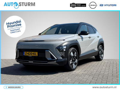 Hyundai Kona 1.6 gdi hev premium | two-tone lakkleur | stoelverwarming + -ventilatie | 360° camera | leder | navigatie | apple carplay/android auto | geheugenstoel | rijklaarprijs!
