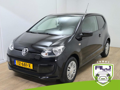 Volkswagen UP! occasion bluemotion met airco en telefoon connecten | tweedehands volkswagen up in zwart | grotere instapdeur | alj