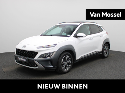 Hyundai Kona 1.6 gdi hybrid 6-dct sky bluelink | automaat | apple carplay / android auto | schuifdak | virtual cockpit | parkeer sensoren | leder | stoel verwarming/koeling | stuur verwarming | cruise control | climate control | dab |