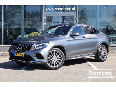 Mercedes-Benz Glc coupé 250 4matic amg line l schuif- kanteldak l led high performance l trekhaak i bruin leder l memory l stoelverwarming i i multispaak velgen i treeplanken i