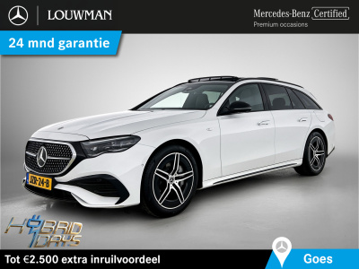 Mercedes-Benz E-Klasse estate 300 e amg plug-in hybride amg | night pakket | panorama schuif-kanteldak | mbux superscreen | trekhaak | stuur en stoelverwarming. inclusief 24 maanden mercedes-benz certified garantie voor europa.