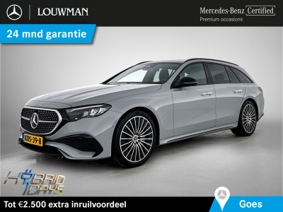 Mercedes-Benz E-Klasse estate 300 e amg plug-in hybride amg line | night pakket | trekhaak | mbux superscreen | 20 inch amg velgen | ledkoplampen. inclusief 24 maanden mb certified garantie voor europa.