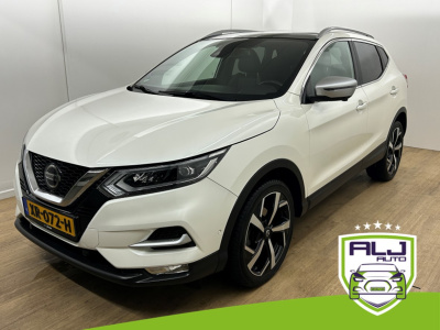 Nissan Qashqai occasion 1.3 dig-t tekna + | wit | tweedehands nissan qashqai | cruise | panorama | airco | bluetooth | camera