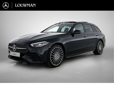 Mercedes-Benz C-Klasse estate 300 e 140 years edition | winterpakket | comfortpakket plus | parkeerpakket met 360°-camera | trekhaak | panoramaschuifdak | middenconsole metaalstructuur | distronic | 19" multispaaks lichtmetalen amg-velgen |
