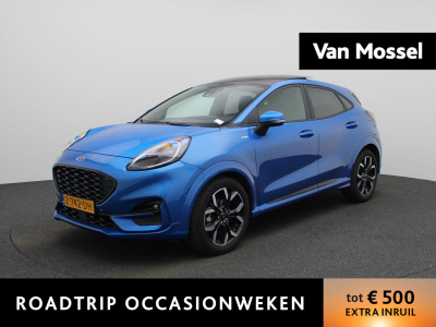 Ford Puma 1.0 ecoboost hybrid st-line x | unieke km stand! | panorama dak | b&o | virtual cockpit | navigatie | elec. achterklep | apple carplay/ android auto | camera | parkeersensoren | stoel - stuurverwarming | verwarmde voorruit...