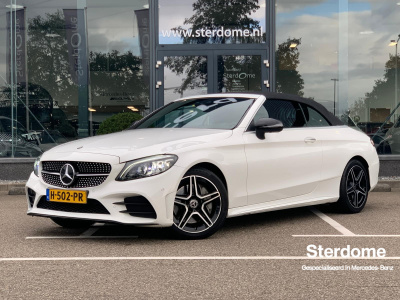Mercedes-Benz C-Klasse cabrio 300 premium amg plus pack l 259 pk l memory pakket l multibeam led l aircap & airscarf l mbux l head up l 360 gr camera l burmester l stoelverwarming l sfeerverlichting l alarm 3 l tempomaat l nightpakket l spiegel ...