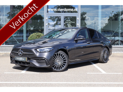 Mercedes-Benz C-Klasse 300 e 140 years edition l amg line l panoramadak l smartphone integratie l mbux l parkeerpakket met 360 gr camera l memory l keyless go met verzonken handgrepen l