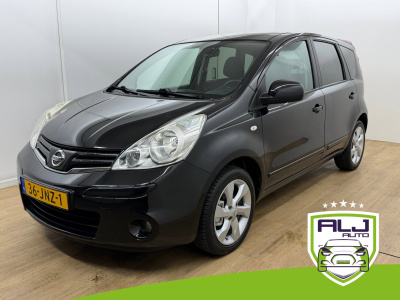 Nissan Note occasion 1.4 acenta | zwart | tweedehands nissan note | airco | cruise | bluetooth audio | trekhaak