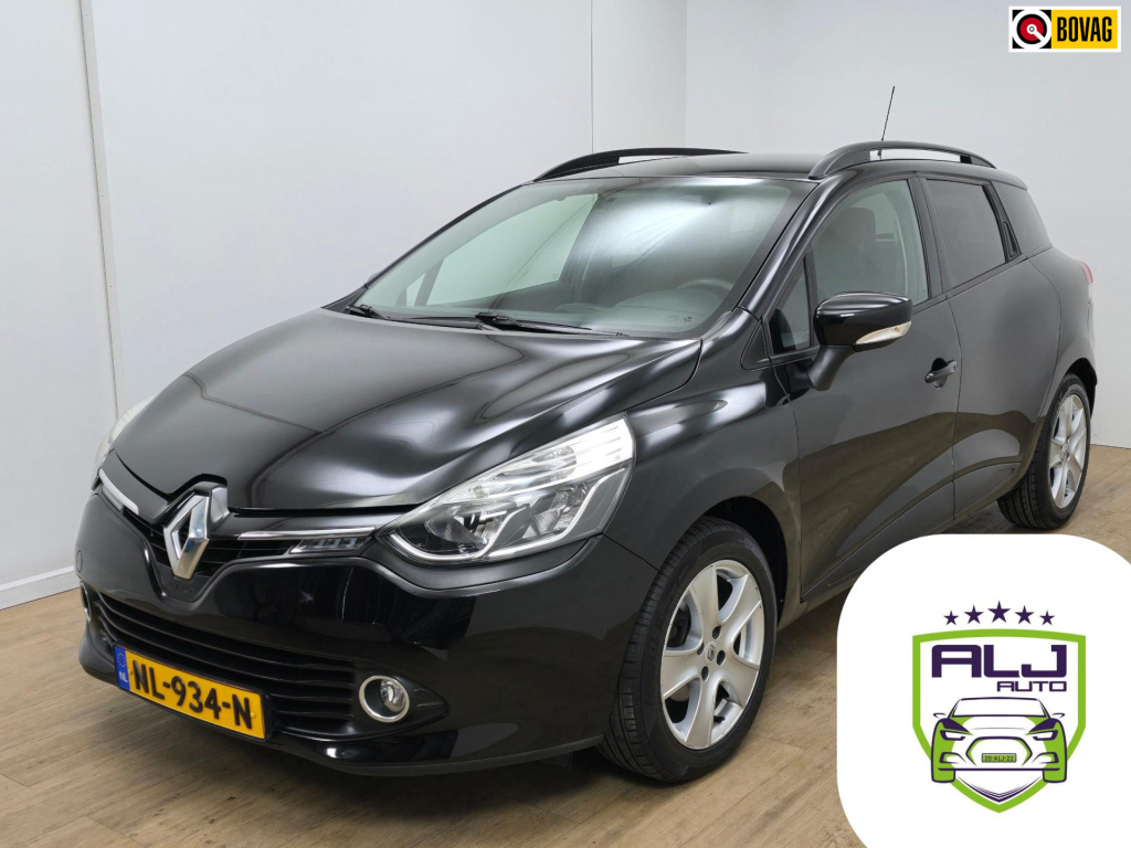 Renault Clio estate occasion automaat 1.2 met trekhaak en met cruisecontrol | tweedehands renault clio stationwagen in zwart | alj
