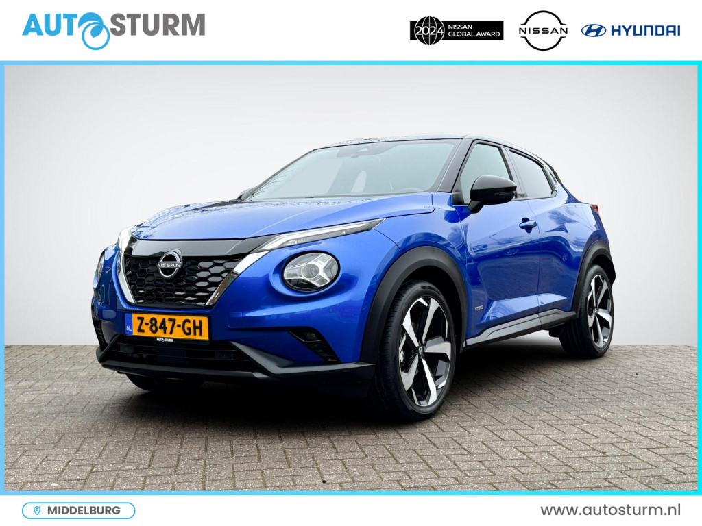 Nissan Juke 1.6 hybrid tekna sound + cold pack | leder | stuur- + stoelverwarming | bose audio | adapt. cruise control | 19'' velgen | 360° camera | rijklaarprijs!