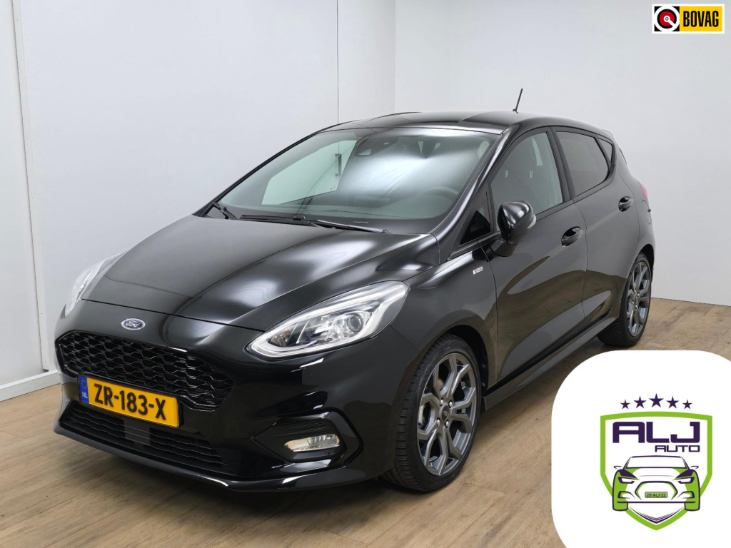 Ford Fiesta occasion 1.0 st-line bomvolle auto | tweedehands ford fiesta zwart st line | carplay | cruise | navi | voorruitverwarm
