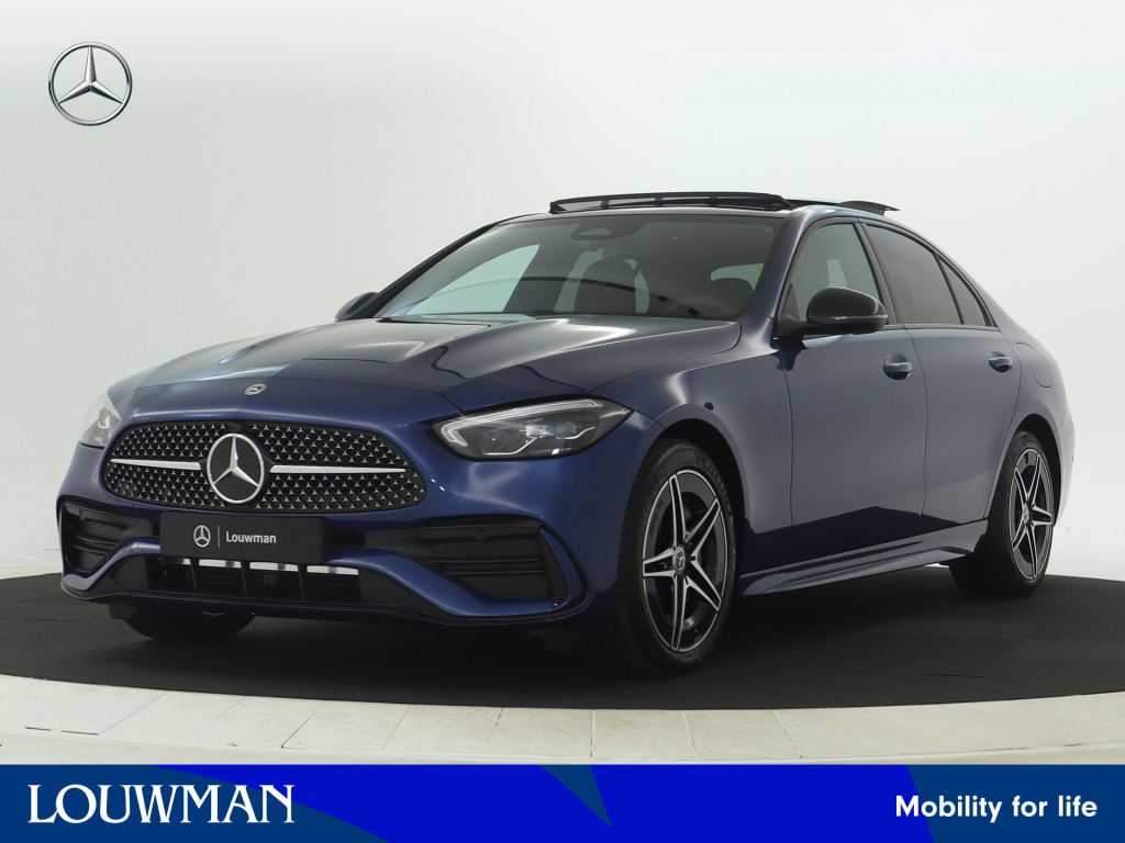 Mercedes-Benz C-Klasse 300 e amg line limited | trekhaak | nightpakket | parkeerpakket met achteruitrijcamera | keyless go | dodehoekassistent | memorypakket | usb-pakket | spiegelpakket | premium sfeerverlichting |