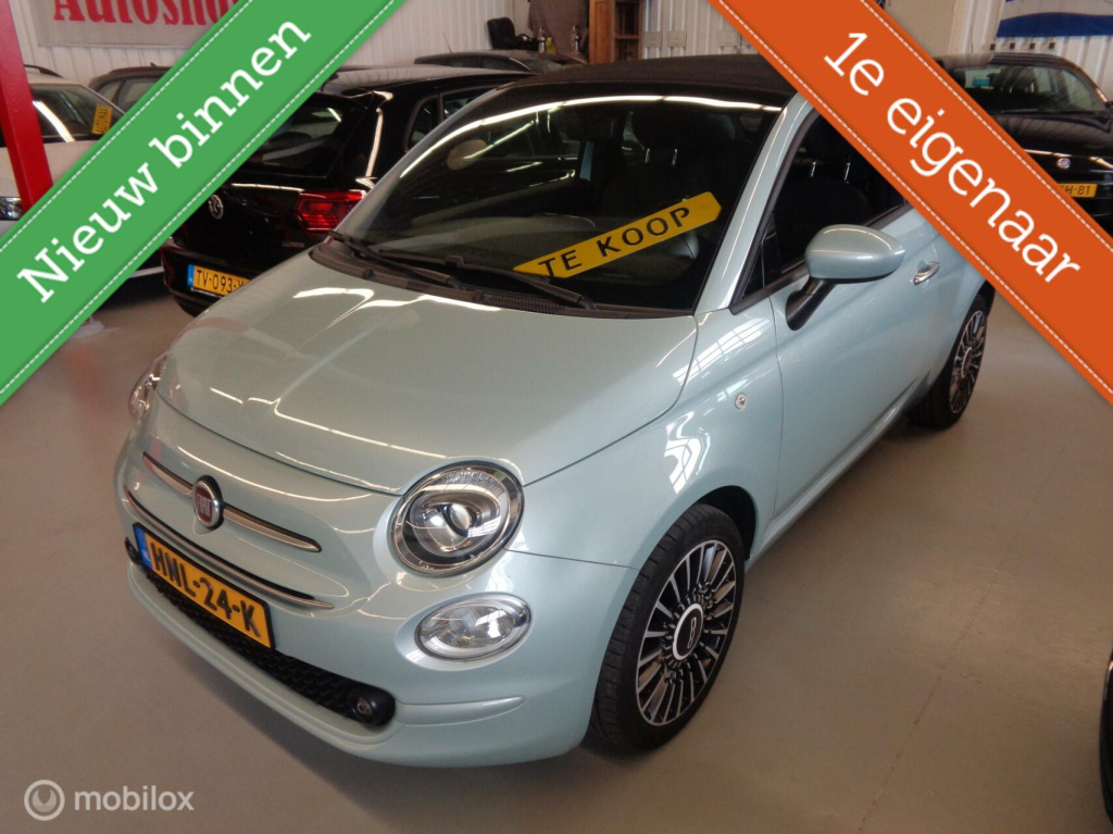 Fiat 500 C 1.0 hybrid launch edition/airco/16''lm velgen/half leer/1st eig/slechts 34000km