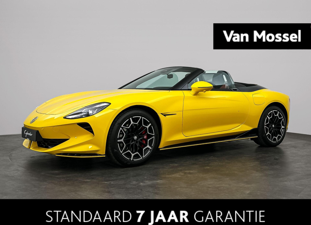 MG Cyberster trophy extended range 77kwh | showroommodel | 507 km bereik wltp  | zwarte kap | rood leder | inca yellow