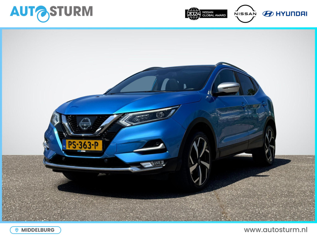 Nissan Qashqai 1.6 tekna + 1500kg trekgewicht | panoramadak | nappa leder | geheugenstoel | bose audio | trekhaak | stoelverwarming | 360° camera | rijklaarprijs!