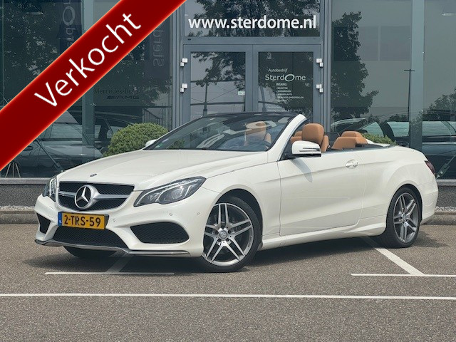 Mercedes-Benz E-Klasse cabrio 200 edition sport l aircap & airscarf l airconditioning l bruin- zwart leder l stoelverwarming l led intelligent light system l alarm 3 l afneembare trekhaak l navigatie l bluetooth telefonie l