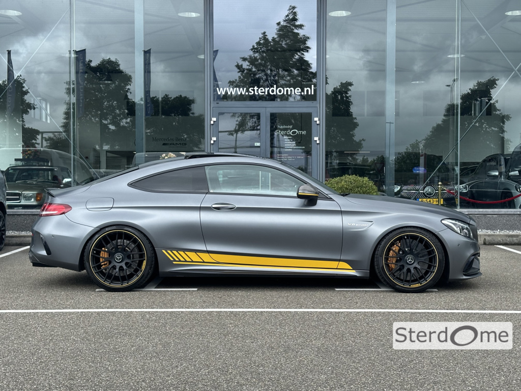 Mercedes-Benz C-Klasse coupé amg 63 s edition 1 v8 l panoramadak l memory l keramische l akrapovic uitlaat l 360 camera l burmester l distronic l l uniek l iwc klok l stoelverwarming l carbon spiegels l