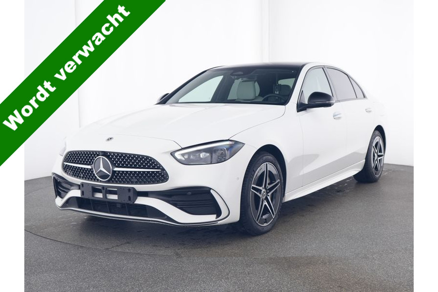 Mercedes-Benz C-Klasse 300 e amg line i panorama dak i distronic + i 360° camera i burmester i head-up i digital light i memory i sfeerverlichting i i stoelverwarming i comfort onderstel i thermotronic i mbux i keyless go l