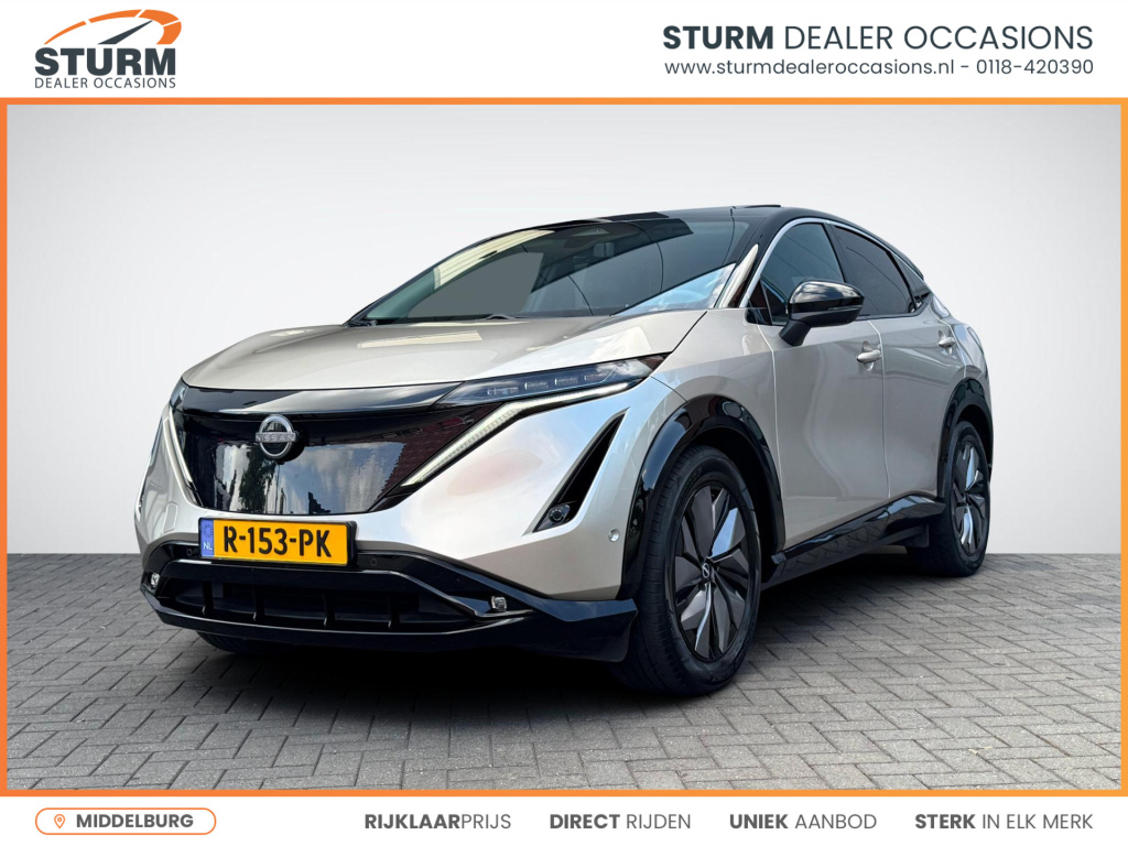 Nissan Ariya evolve 91 kwh nl-auto + 1e eigenaar! | panoramadak | stoelverwarming + -ventilatie | bose audio | geheugenstoel | head-up display | rijklaarprijs!