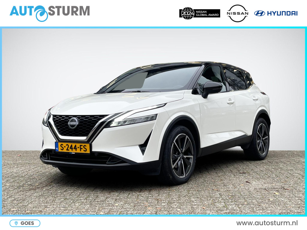 Nissan Qashqai 1.3 mhev xtronic tekna cold pack | two-tone lakkleur | stuur- + stoelverwarming | head-up display | adapt. cruise control | rijklaarprijs!