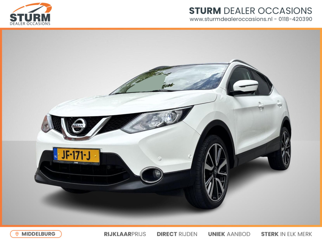 Nissan Qashqai 1.6 tekna | panoramadak | leder | stoelverwarming | navigatie | 360° camera| led koplampen | dodehoek | rijklaarprijs!