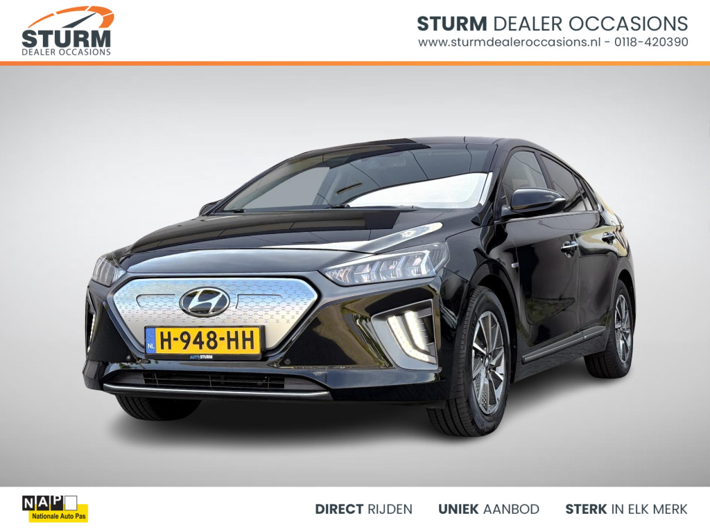 Hyundai Ioniq premium ev 38 kwh | navigatie | camera | adapt. cruise control | stuur- + stoelverwarming | geheugenstoel | stoelventilatie | rijklaarprijs!