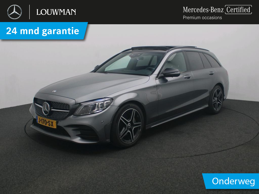Mercedes-Benz C-Klasse estate 200 business solution amg amg line | night pakket | panorama schuif-kanteldak | trekhaak | digitaal dashboard | keyless-go. inclusief 24 maanden mb certified garantie voor europa.