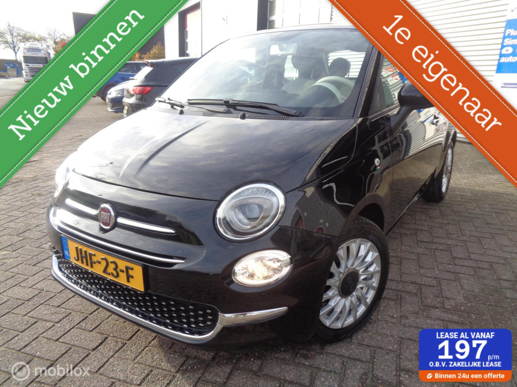 Fiat 500 1.0 hybrid lounge/big navi/carplay/dab/airco/cruise/lm velgen/1st eig