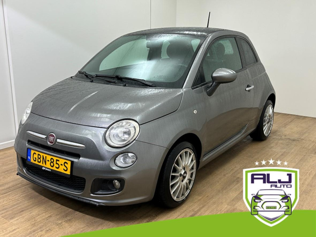 Fiat 500 occasion 1.2 lounge | grijs | tweedehands fiat 500 | airco | aux | sportieve velgen
