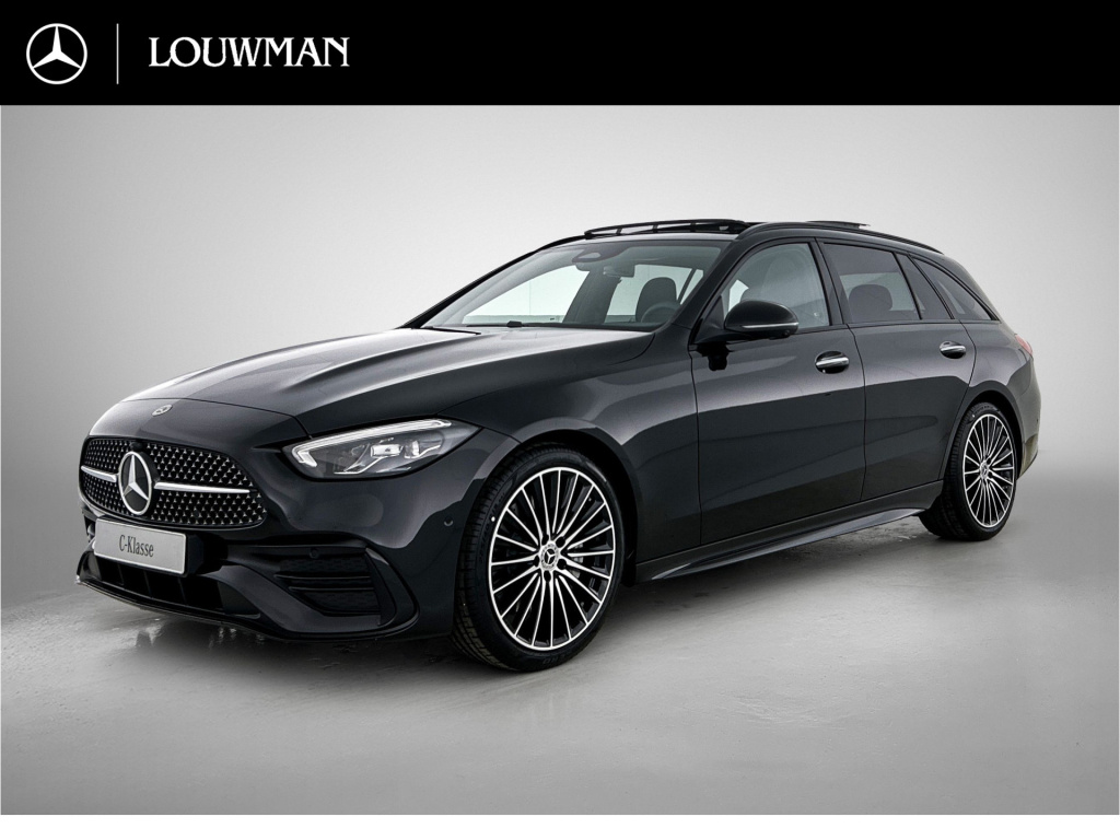 Mercedes-Benz C-Klasse estate 180 business solution amg | comfortpakket plus | nightpakket | middenconsole metaalstructuur | trekhaak | panoramaschuifdak | distronic | 360° camera | smartphone integratie | guard 360° plus |