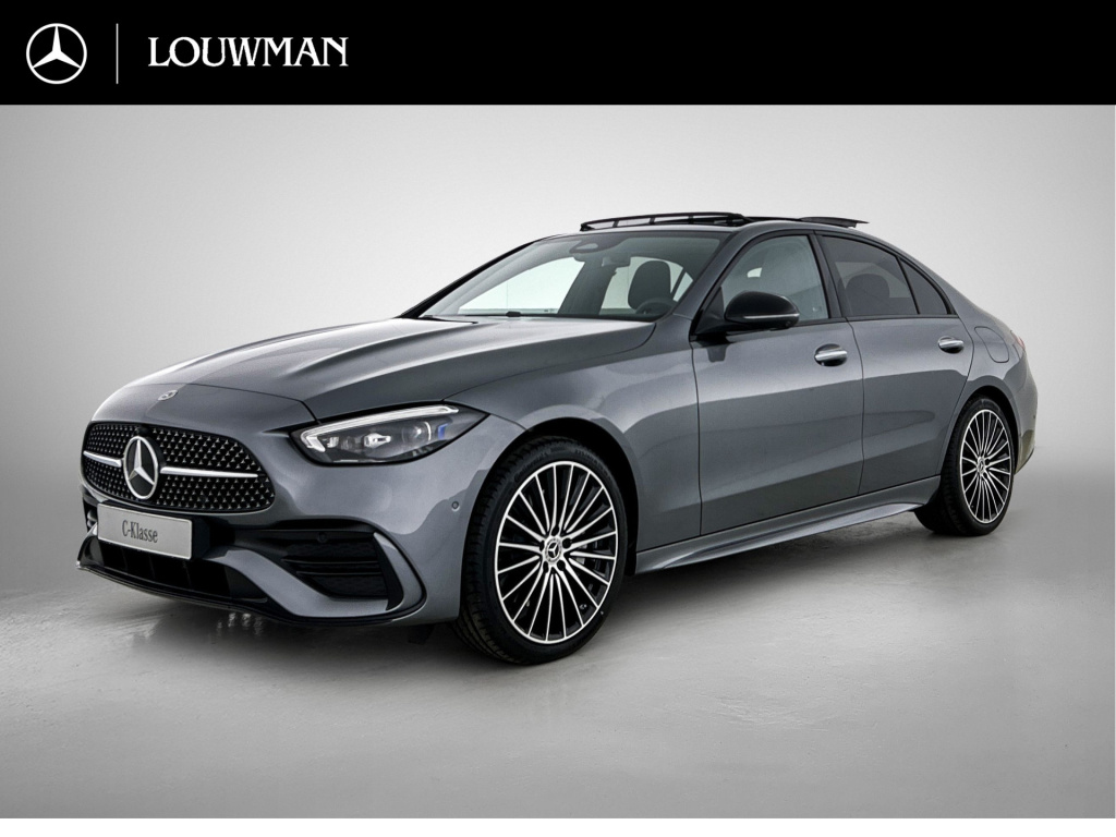 Mercedes-Benz C-Klasse 300 e business solution amg | premium plus | winterpakket | nightpakket | middenconsole metaalstructuur | distronic | panoramaschuifdak | 360° camera | burmester® 3d surround sound system | 19" multispaaks lichtmetalen amg...