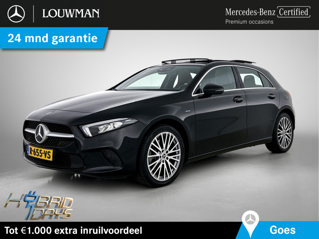 Mercedes-Benz A-Klasse 250 e business solution amg | panoramadak | cruise control | stoelverwarming | inclusief 24 maanden mercedes-benz certified garantie voor europa.