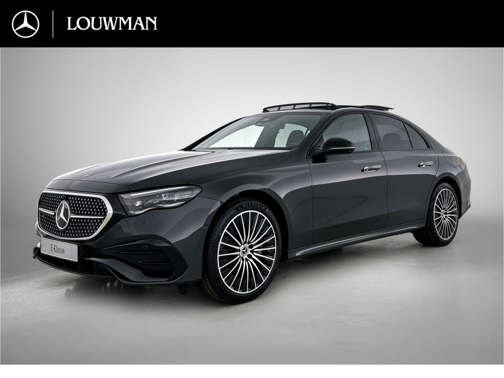 Mercedes-Benz E-Klasse 300 e business solution amg | premium pakket | lederpakket | winterpakket | nightpakket | trekhaak | panoramaschuifdak | 360° camera | burmester® 4d surround sound system | guard 360° | 20-inch multispaak amg velgen |