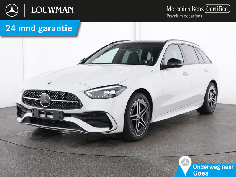 Mercedes-Benz C-Klasse estate 300 e amg plug-in hybride amg line | night pakket | panorama schuif-kanteldak | trekhaak | distronic | stuur en stoelverwarming. inclusief 24 maanden mercedes-benz certified garantie voor europa.