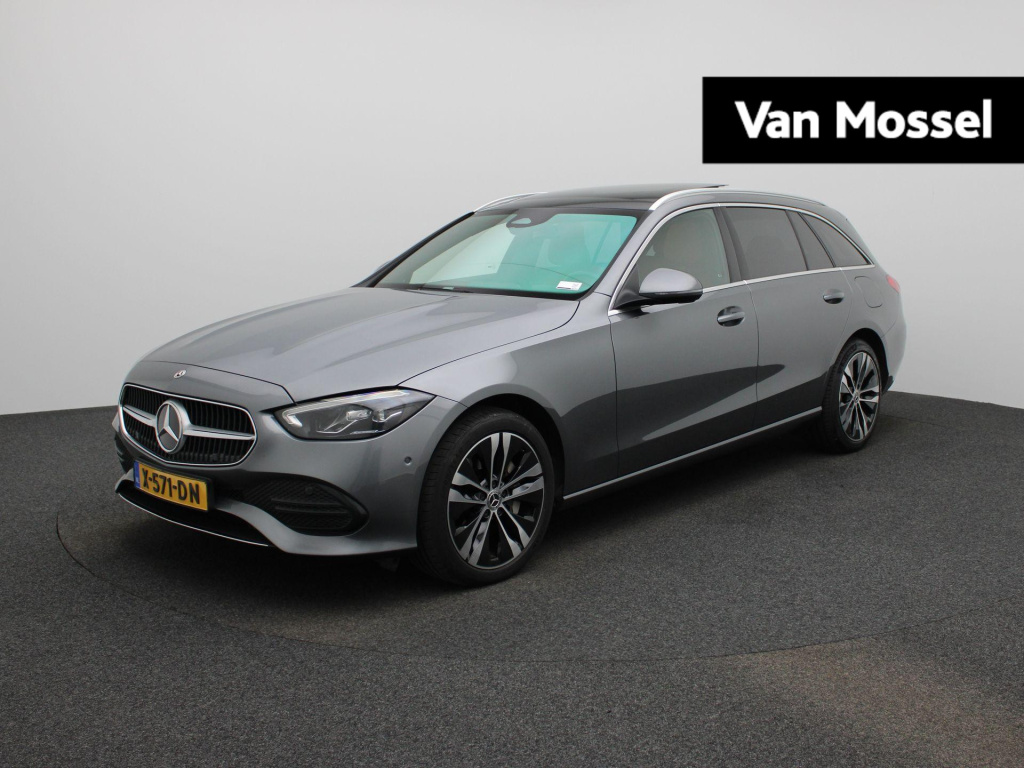 Mercedes-Benz C-Klasse estate 300 e luxury line | automaat | panorama dak | focal | virtual cockpit | elec. achterklep | sfeer verlichting | leder | navigatie | climate control | camera | parkeer sensoren | lmv | schuifdak | led |