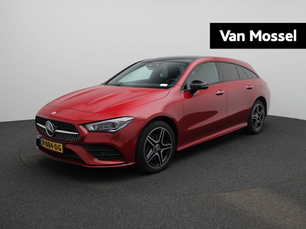 Mercedes-Benz Cla shooting brake 250 e business solution amg limited | automaat | stoel verwarming | panorama dak | lmv | focal audio | camera | parkeer sensoren | navigatie | elec. achterklep | sfeer verlichting | virtual cockpit