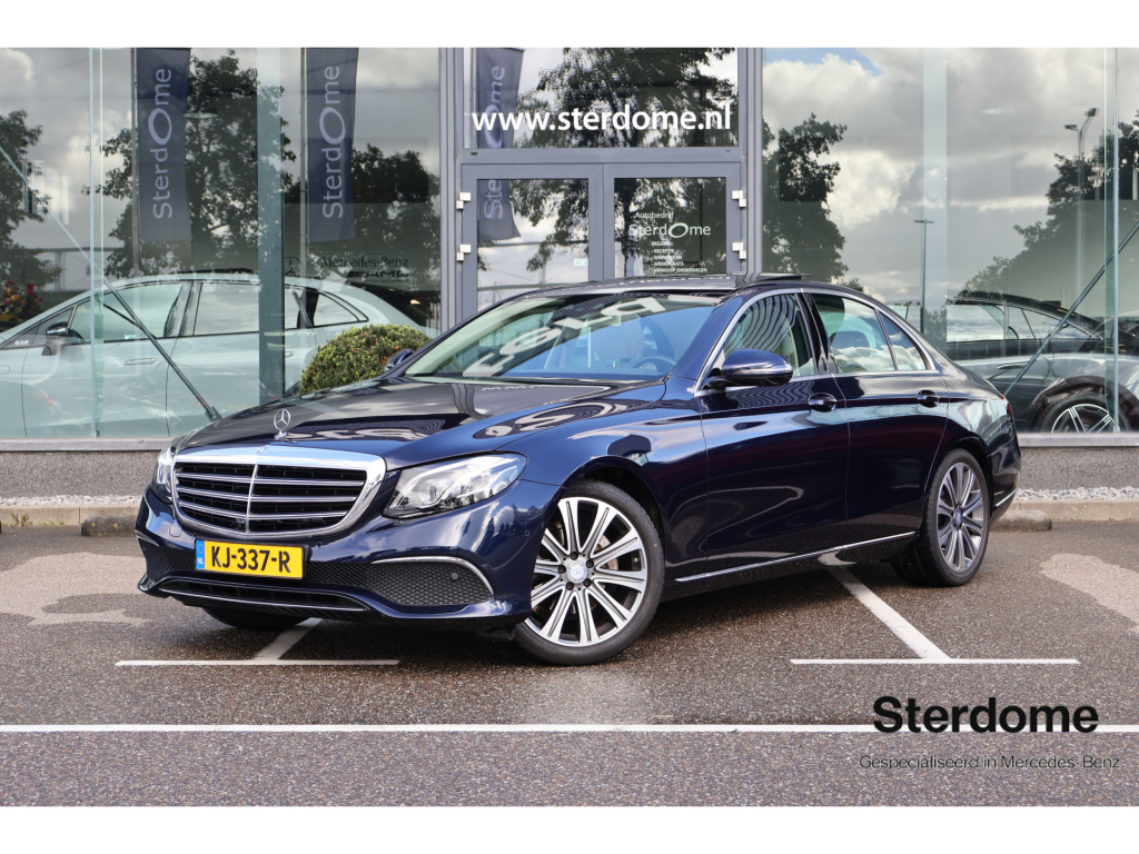 Mercedes-Benz E-Klasse 200 prestige plus i airmatic / luchtvering i 360 camera i head-up i beige lederen bekleding i panoramadak i burmester i stoelverwarming/ventilatie voor i i dealer onderhouden i widescreen i tempomaat i
